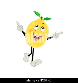 Lemon character design. Vector Illustration Flat Lemon Cute Character expression emotion collection set, minimal style, mascot product. Stock Vector