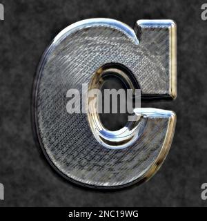 Capital letter C in 3D, glossy burnished metal Stock Photo