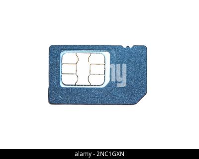 SIM card isolated on white background Stock Photo