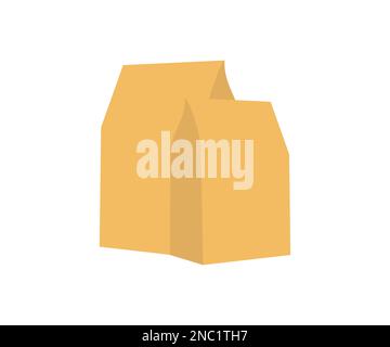 Craft paper package logo design. Recycling concept. Delivery food background. Recycling concept. Delivery food background. Fast food eco packaging. Stock Vector