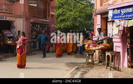 Pilgrims in Shri Vishwanath Temple in Varanasi Stock Photo