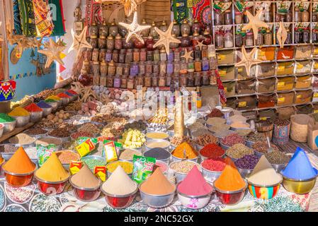 A typical Nubian market in Aswan, Egypt Stock Photo