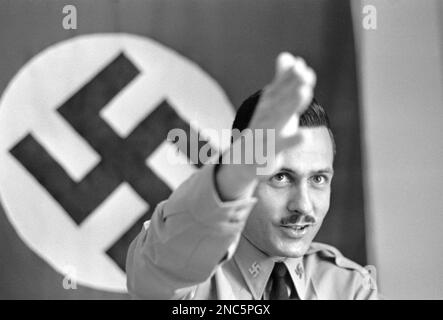 George Lincoln Rockwell, Leader Of The American Nazi Party, Delivering ...