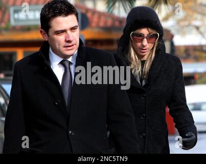 Greek Olympic medallist sprinter Katerina Thanou, arrives at the court ...