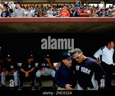 Manager Yogi Berra #8 of the Houston Astros looks on prior to the