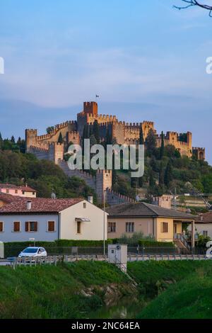 A beautiful view of Historical City buildings of Soave, Veneto region near Verona in Italy Stock Photo