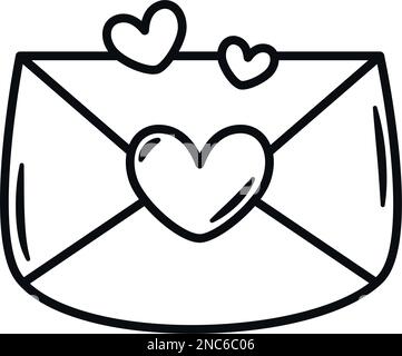 love letter with hearts Stock Vector