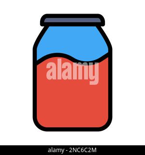 Jar icon line isolated on white background. Black flat thin icon on modern outline style. Linear symbol and editable stroke. Simple and pixel perfect Stock Vector