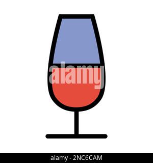 Champagne glass icon line isolated on white background. Black flat thin icon on modern outline style. Linear symbol and editable stroke. Simple and pi Stock Vector