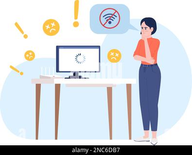 Getting disconnected from internet vector empty state illustration Stock Vector