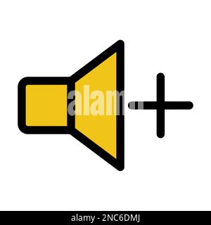 Add volume icon line isolated on white background. Black flat thin icon on modern outline style. Linear symbol and editable stroke. Simple and pixel p Stock Vector