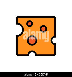 Cheese icon line isolated on white background. Black flat thin icon on modern outline style. Linear symbol and editable stroke. Simple and pixel perfe Stock Vector
