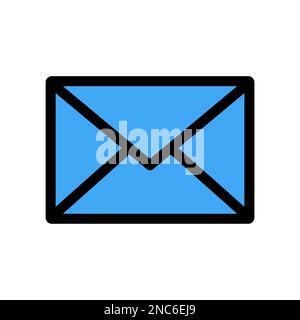 Mail icon line isolated on white background. Black flat thin icon on modern outline style. Linear symbol and editable stroke. Simple and pixel perfect Stock Vector