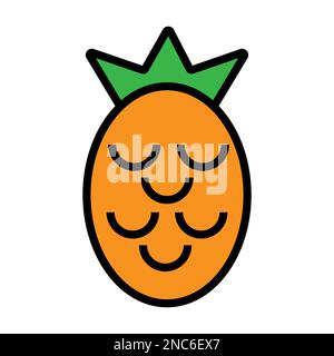 Pineapple icon line isolated on white background. Black flat thin icon on modern outline style. Linear symbol and editable stroke. Simple and pixel pe Stock Vector