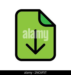 Download file icon line isolated on white background. Black flat thin icon on modern outline style. Linear symbol and editable stroke. Simple and pixe Stock Vector