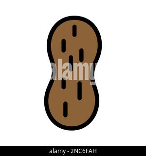 Peanut icon line isolated on white background. Black flat thin icon on modern outline style. Linear symbol and editable stroke. Simple and pixel perfe Stock Vector