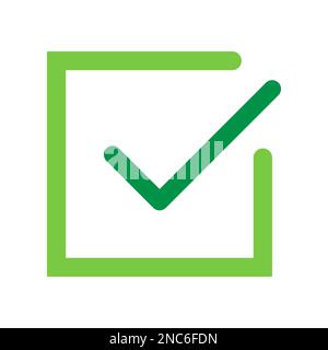 Check mark icon line isolated on white background. Black flat thin icon on modern outline style. Linear symbol and editable stroke. Simple and pixel p Stock Vector