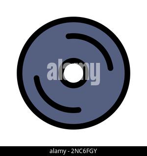 Disc icon line isolated on white background. Black flat thin icon on modern outline style. Linear symbol and editable stroke. Simple and pixel perfect Stock Vector