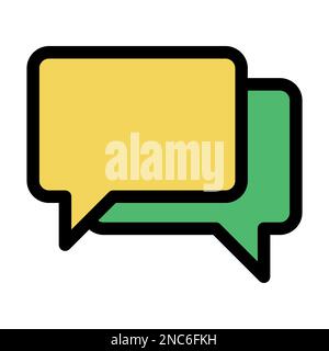 Text bubbles icon line isolated on white background. Black flat thin icon on modern outline style. Linear symbol and editable stroke. Simple and pixel Stock Vector