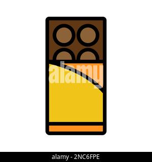 Chocolate icon line isolated on white background. Black flat thin icon on modern outline style. Linear symbol and editable stroke. Simple and pixel pe Stock Vector
