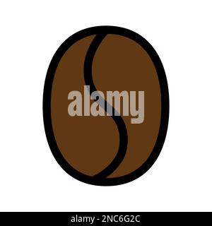 Coffee grain icon line isolated on white background. Black flat thin icon on modern outline style. Linear symbol and editable stroke. Simple and pixel Stock Vector