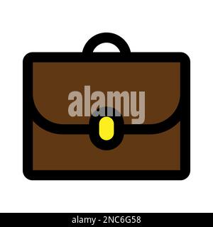 Business briefcase icon line isolated on white background. Black flat thin icon on modern outline style. Linear symbol and editable stroke. Simple and Stock Vector