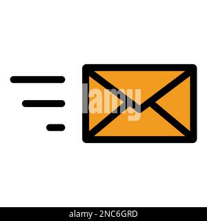 Email send icon line isolated on white background. Black flat thin icon on modern outline style. Linear symbol and editable stroke. Simple and pixel p Stock Vector