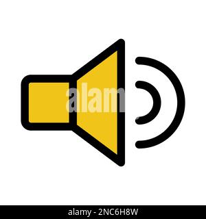 Sound volume icon line isolated on white background. Black flat thin icon on modern outline style. Linear symbol and editable stroke. Simple and pixel Stock Vector