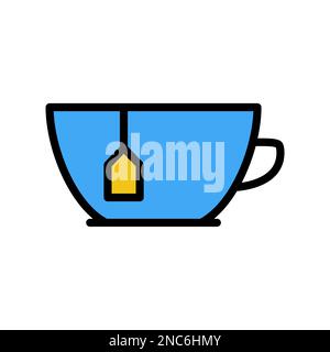 Tea cup icon line isolated on white background. Black flat thin icon on modern outline style. Linear symbol and editable stroke. Simple and pixel perf Stock Vector