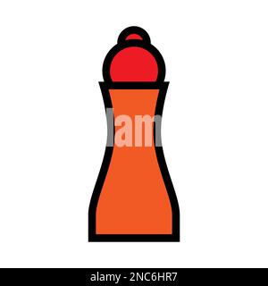 Pepper bottle icon line isolated on white background. Black flat thin icon on modern outline style. Linear symbol and editable stroke. Simple and pixe Stock Vector