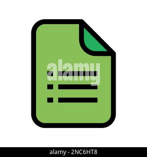 File list icon line isolated on white background. Black flat thin icon ...