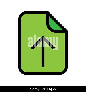 Upload file icon line isolated on white background. Black flat thin icon on modern outline style. Linear symbol and editable stroke. Simple and pixel Stock Vector