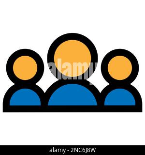 Group people icon line isolated on white background. Black flat thin icon on modern outline style. Linear symbol and editable stroke. Simple and pixel Stock Vector