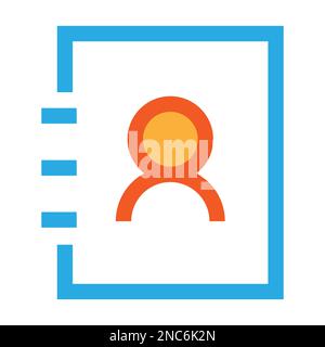 Contact book icon line isolated on white background. Black flat thin icon on modern outline style. Linear symbol and editable stroke. Simple and pixel Stock Vector