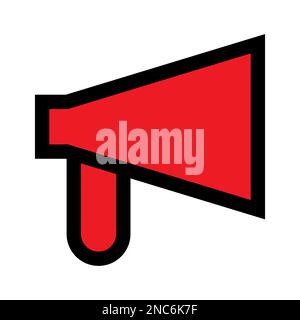 Loudspeaker icon line isolated on white background. Black flat thin icon on modern outline style. Linear symbol and editable stroke. Simple and pixel Stock Vector