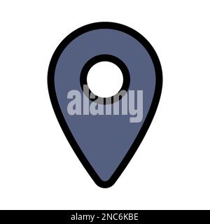 Location icon line isolated on white background. Black flat thin icon on modern outline style. Linear symbol and editable stroke. Simple and pixel per Stock Vector
