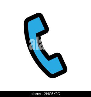 Phone call icon line isolated on white background. Black flat thin icon on modern outline style. Linear symbol and editable stroke. Simple and pixel p Stock Vector