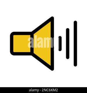 Sound icon line isolated on white background. Black flat thin icon on modern outline style. Linear symbol and editable stroke. Simple and pixel perfec Stock Vector