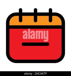 Calendar minus icon line isolated on white background. Black flat thin icon on modern outline style. Linear symbol and editable stroke. Simple and pix Stock Vector