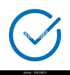 Check mark icon line isolated on white background. Black flat thin icon on modern outline style. Linear symbol and editable stroke. Simple and pixel p Stock Vector