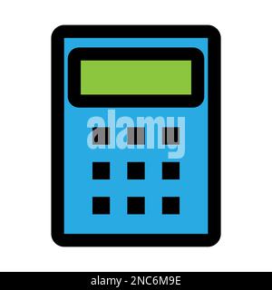 Business calculator icon line isolated on white background. Black flat thin icon on modern outline style. Linear symbol and editable stroke. Simple an Stock Vector