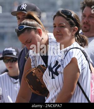 New York Yankees fans Jennifer Stanbrough, right, and Gina Baker, from  Rochester, N.Y., watch batting practice prior to the spring baseball game  between the New York Yankees and the Houston Astros Wednesday