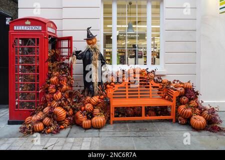 Halloween decorations outside a shop in London England United Kingdom UK Stock Photo