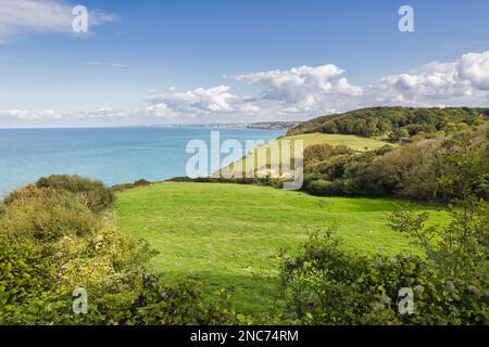 picture with a view over the coast of the English Channel at Varengeville-sur-Mer, France Stock Photo