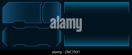 Science Fiction elements for the GUI, UI interface. Holographic frames with a gradient. Stock Vector