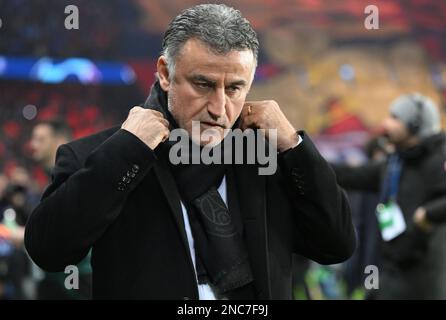 Paris, France. 14th Feb, 2023. Soccer: Champions League, Paris Saint-Germain - Bayern Munich, knockout round, round of 16, first leg, Parc des Princes. Christophe Galtier, coach of Paris. Credit: Sven Hoppe/dpa/Alamy Live News Stock Photo