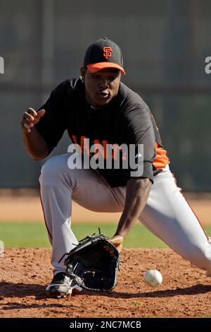 San Francisco Giants starting pitcher Madison Bumgarner at the team's  spring training baseball facility in Scottsdale, Ariz. Thursday, Feb. 24,  2011. (AP Photo/Marcio Jose Sanchez Stock Photo - Alamy