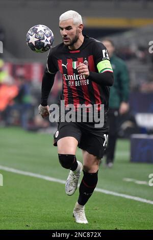 Milano, Italy. 14th Feb, 2023. Rafael Leao (17) of AC Milan seen during the  UEFA Champions League match between AC Milan and Tottenham Hotspur at San  Siro in Milano. (Photo Credit: Gonzales