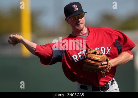 Boston Red Sox infielder Kevin Youkilis is pictured during spring training  baseball in Fort Myers, Fla., Thursday, Feb. 17, 2011. (AP Photo/Dave  Martin Stock Photo - Alamy