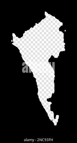 Stencil map of Coron Island. Simple and minimal transparent map of Coron Island. Black rectangle with cut shape of the area. Stock Vector